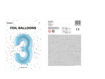 Picture of FOIL BALLOON NUMBER 3 PASTEL BLUE 34 INCH